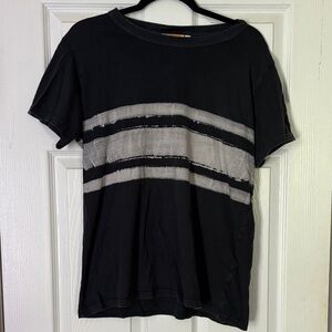 Big Bud Press Unisex Medium Black and Gray Striped tee Shirt M